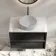 Kos Black Oak Wall Hung Vanity Drawer with Carrara Marble Top 800mm - Basin Not Included