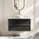 Kos Black Oak Wall Hung Vanity Drawer with Carrara Marble Top 1000mm - Basin Not Included