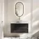 Kos Black Oak Wall Hung Vanity Drawer with Carrara Marble Top 1000mm - Basin Not Included