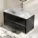 Kos Black Oak Wall Hung Vanity Drawer with Carrara Marble Top 1000mm - Basin Not Included