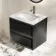 Kos Black Oak Carrara Marble Wall Hung Vanity Drawer & Undermount Basin 600mm