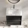 Kos Black Oak Carrara Marble Wall Hung Vanity Drawer & Undermount Basin 600mm