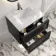 Kos Black Oak Carrara Marble Wall Hung Vanity Drawer & Undermount Basin 600mm