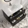 Kos Black Oak Carrara Marble Wall Hung Vanity Drawer & Undermount Basin 800mm
