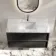 Kos Black Oak Carrara Marble Wall Hung Vanity Drawer & Undermount Basin 1000mm