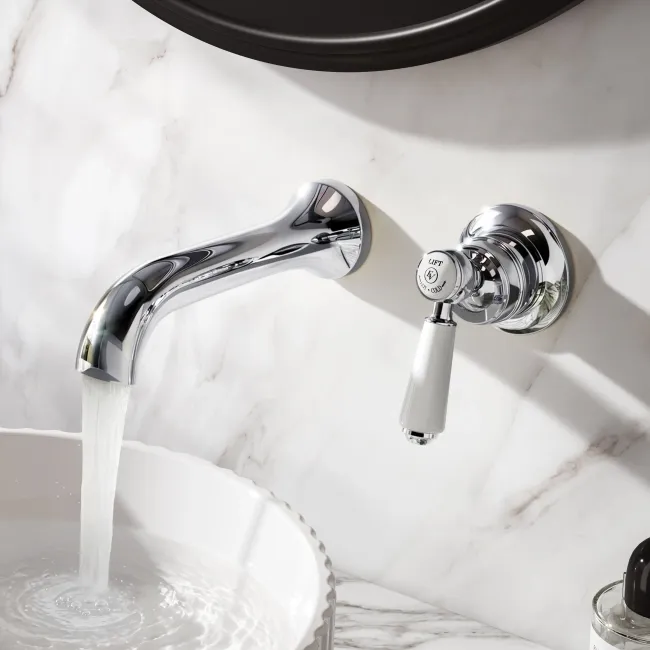 Avoca Traditional Chrome Wall Mounted Basin Mixer Tap