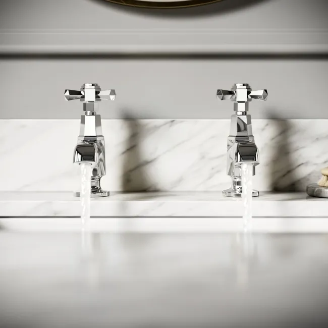 Kenmare Traditional Chrome Hot & Cold Basin Taps