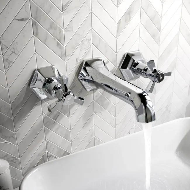 Kenmare Traditional Chrome Wall Mounted Basin Mixer Tap