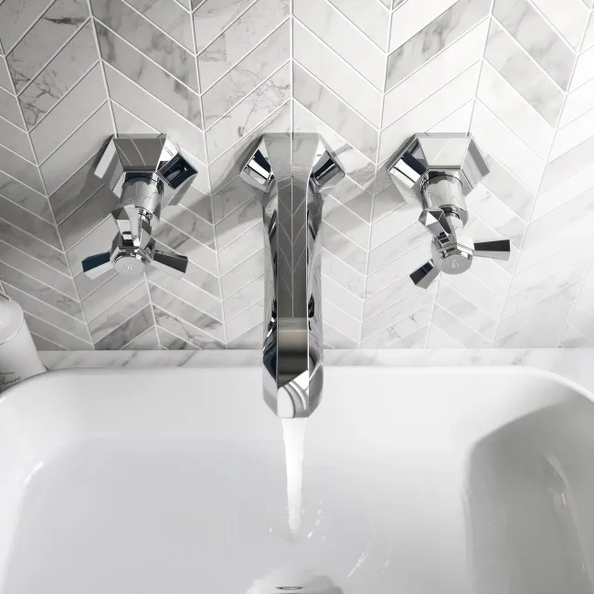 Kenmare Traditional Chrome Wall Mounted Basin Mixer Tap