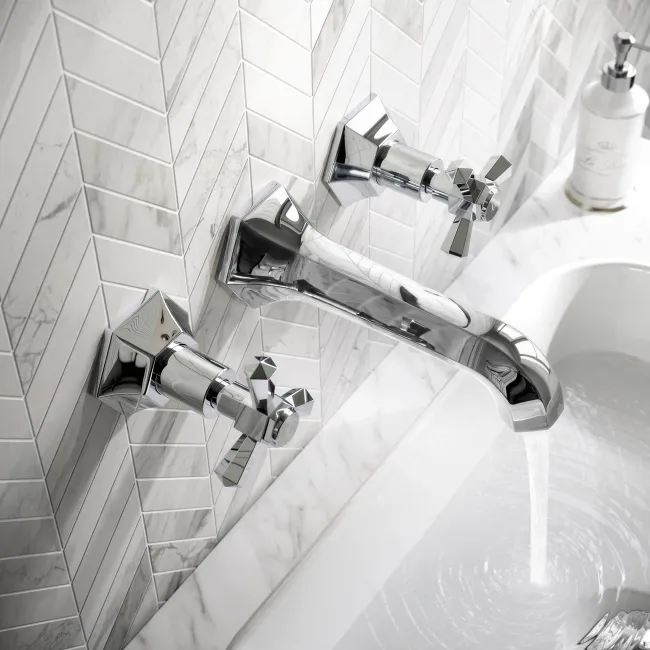 Kenmare Traditional Chrome Wall Mounted Basin Mixer Tap
