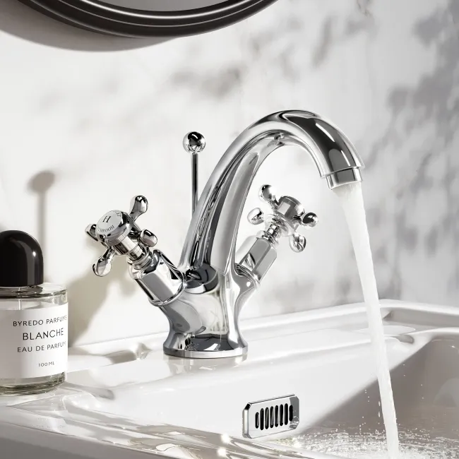 Avoca Traditional Chrome Basin Mixer Tap & Pop-Up Waste
