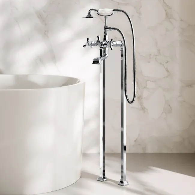 Kenmare Traditional Chrome Freestanding Bath Shower Mixer Tap