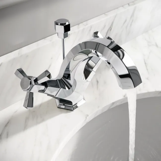 Kenmare Traditional Chrome Basin Mixer Tap & Pop-Up Waste