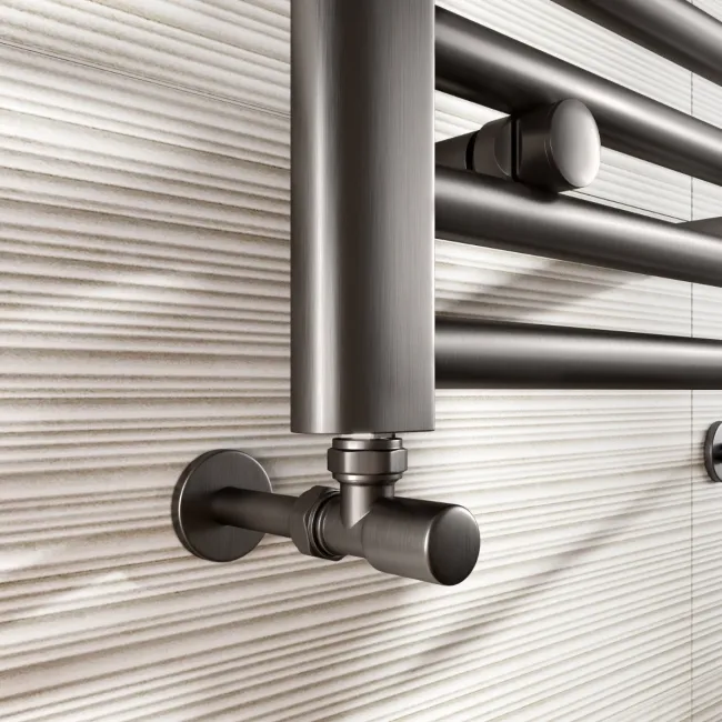 Naples Premium Brushed Gunmetal Straight Heated Towel Rail 800x600mm