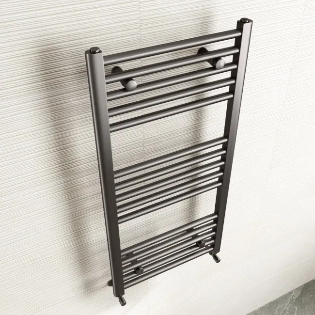 Naples Premium Brushed Gunmetal Straight Heated Towel Rail 1000x500mm