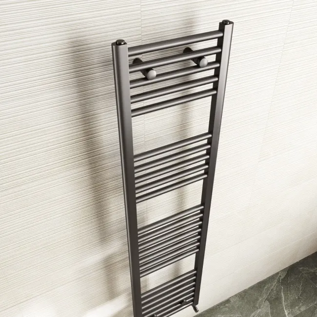 Naples Premium Brushed Gunmetal Straight Heated Towel Rail 1600x400mm