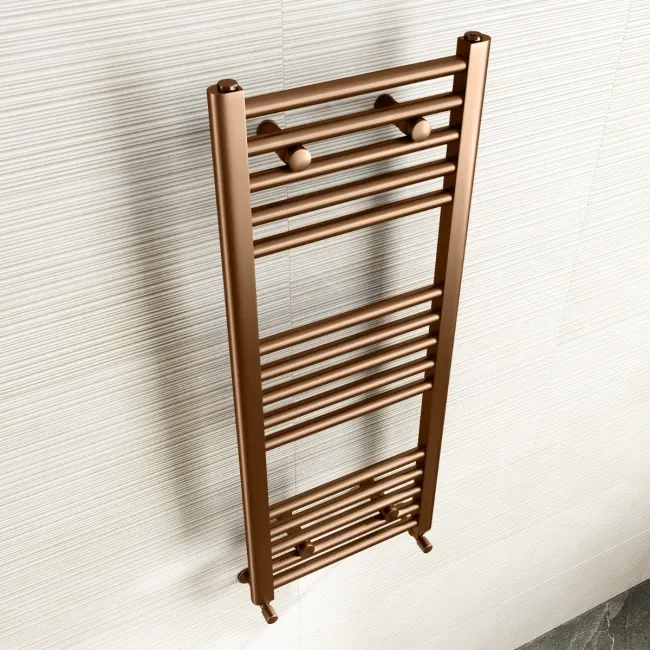 Naples Premium Brushed Copper Straight Heated Towel Rail 1000x400mm