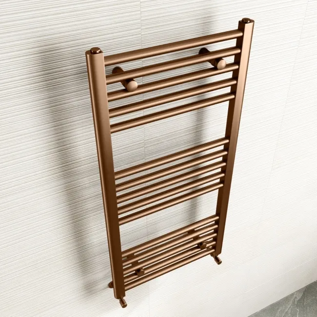 Naples Premium Brushed Copper Straight Heated Towel Rail 1000x500mm