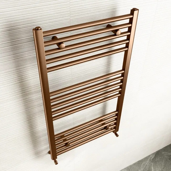 Naples Premium Brushed Copper Straight Heated Towel Rail 1000x600mm