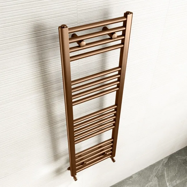 Naples Premium Brushed Copper Straight Heated Towel Rail 1200x400mm