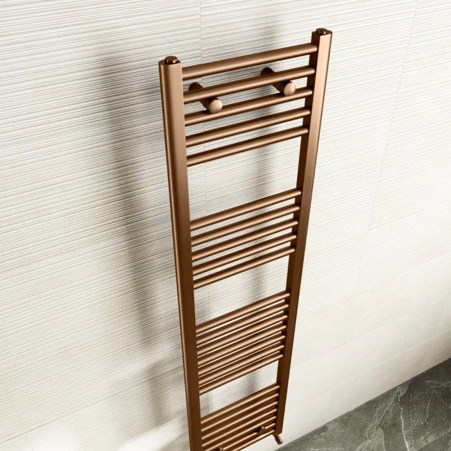 Naples Premium Brushed Copper Straight Heated Towel Rail 1600x400mm