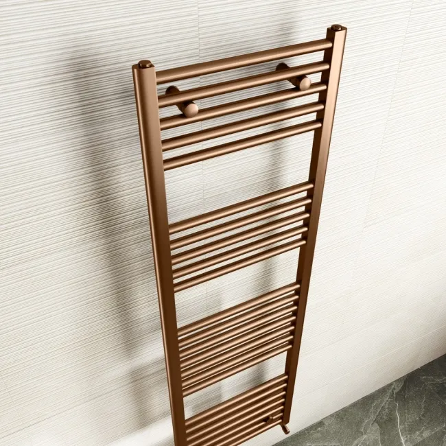 Naples Premium Brushed Copper Straight Heated Towel Rail 1600x500mm