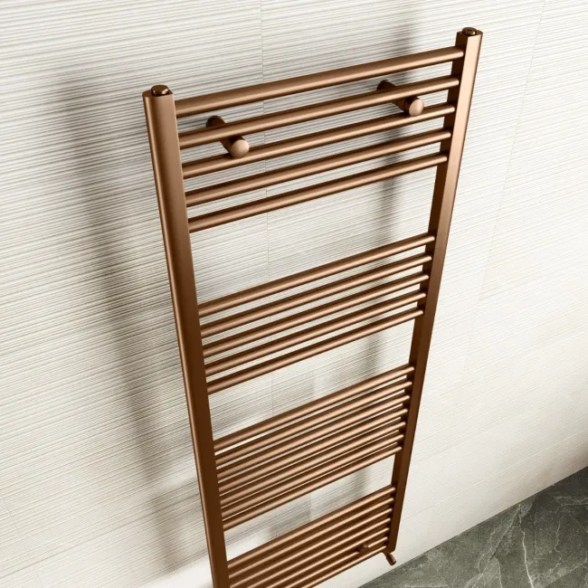 Naples Premium Brushed Copper Straight Heated Towel Rail 1600x600mm