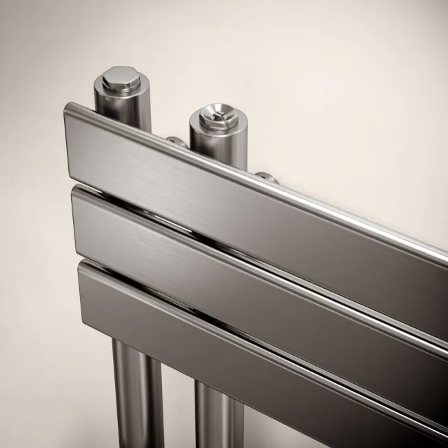 Seville Brushed Gunmetal Designer Flat Panel Heated Towel Rail 800x600mm