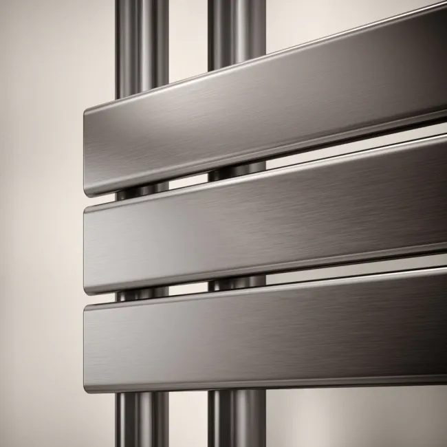 Seville Brushed Gunmetal Designer Flat Panel Heated Towel Rail 1200x600mm