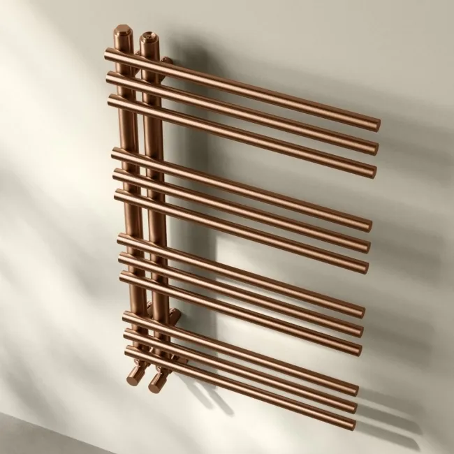 Cannes Brushed Copper Designer Heated Towel Rail 800x500mm