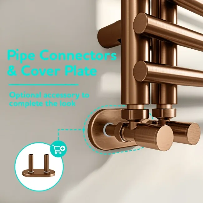 Cannes Brushed Copper Designer Heated Towel Rail 800x500mm