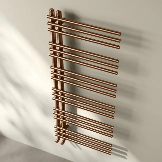 Cannes Brushed Copper Designer Heated Towel Rail 1200x500mm