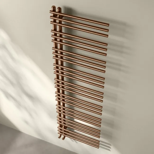 Cannes Brushed Copper Designer Heated Towel Rail 1600x500mm