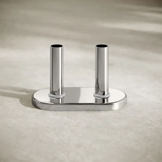 Cannes Chrome Plated Pipe Connectors (Pair) 50mm