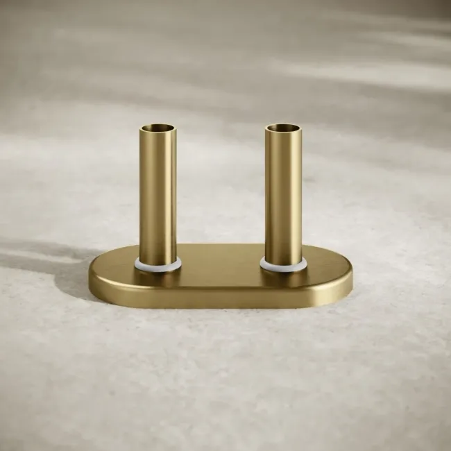 Cannes Brushed Brass Pipe Connectors (Pair) 50mm