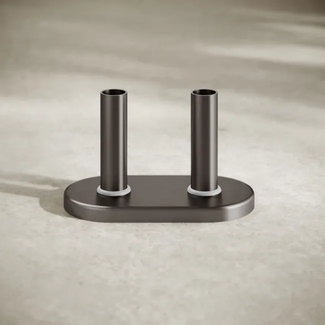 Cannes Brushed Gunmetal Pipe Connectors (Pair) 50mm
