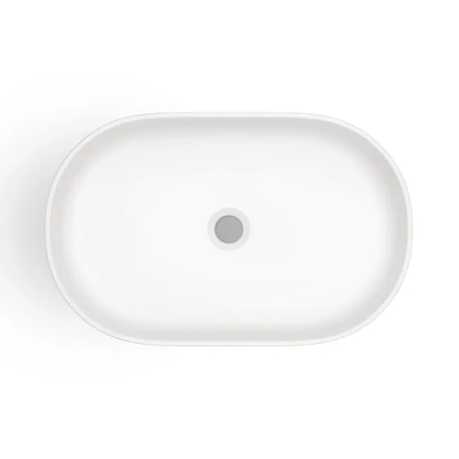 Missouri Matt White Pill Counter Top Stone Basin 550x350mm