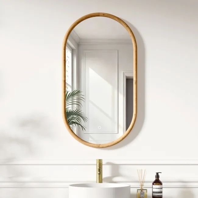 Lily Natural Oak Pill LED Mirror 900x500mm