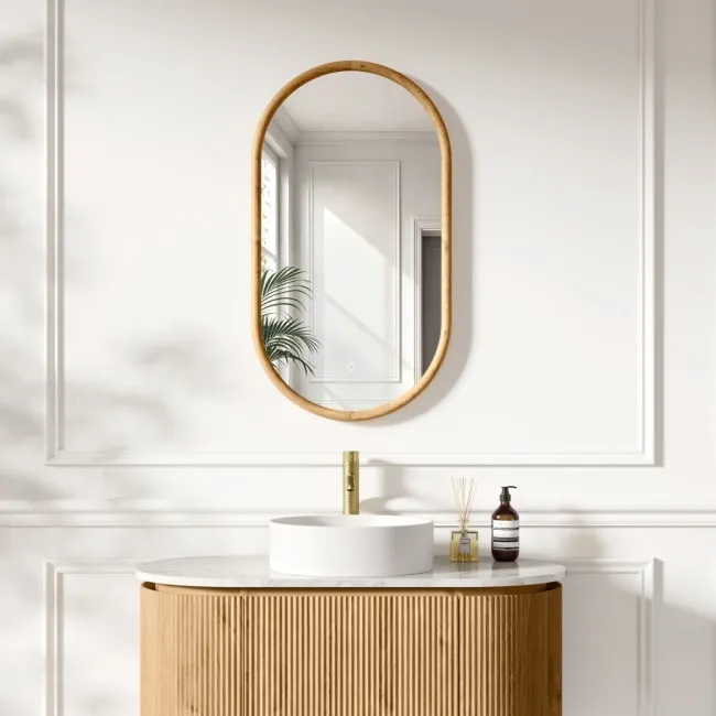 Lily Natural Oak Pill LED Mirror 900x500mm