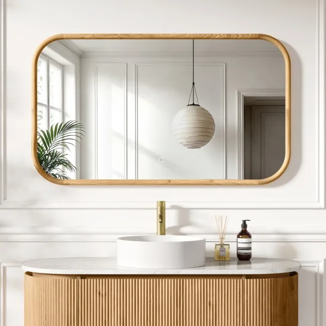 Lily Natural Oak Rectangular LED Mirror 700x1200mm