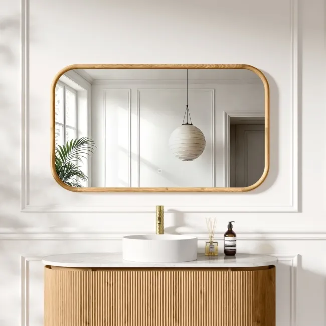 Lily Natural Oak Rectangular LED Mirror 700x1200mm