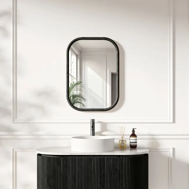 Lily Black Oak Rectangular LED Mirror 700x500mm