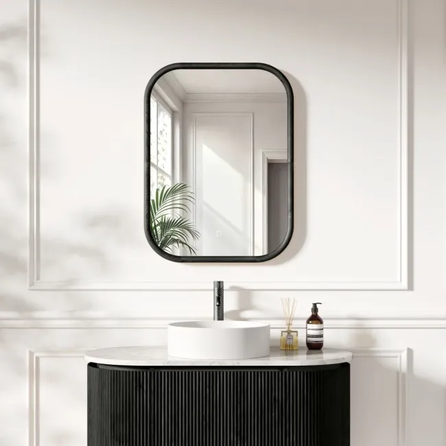 Lily Black Oak Rectangular LED Mirror 800x600mm