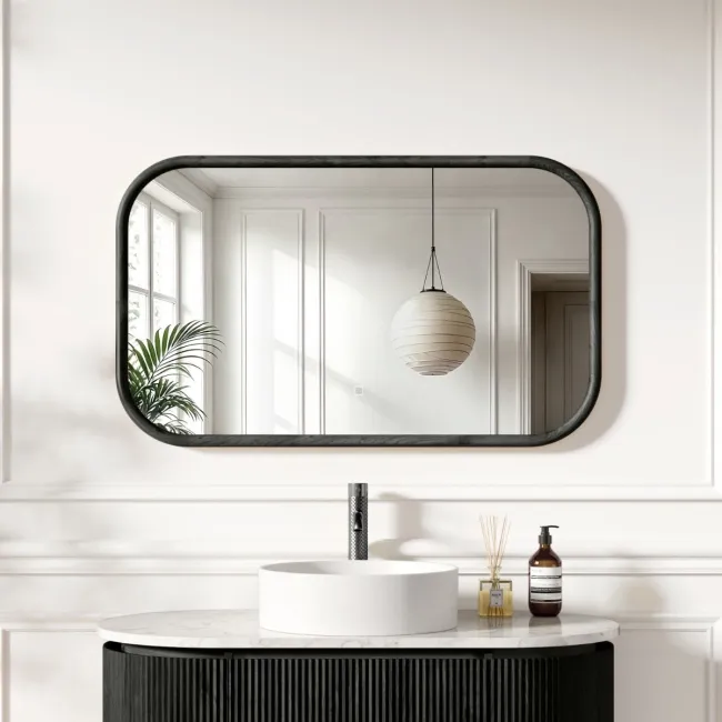 Lily Black Oak Rectangular LED Mirror 600x1000mm