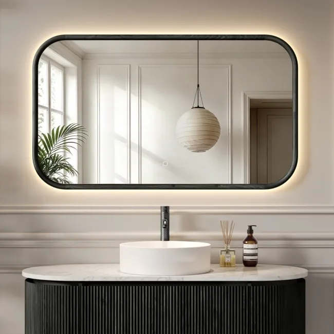 Lily Black Oak Rectangular LED Mirror 700x1200mm