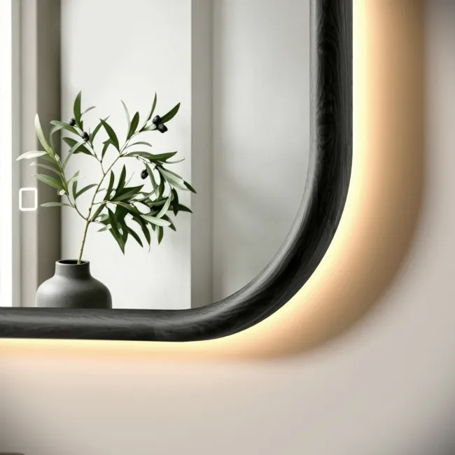 Lily Black Oak Rectangular LED Mirror 700x1200mm
