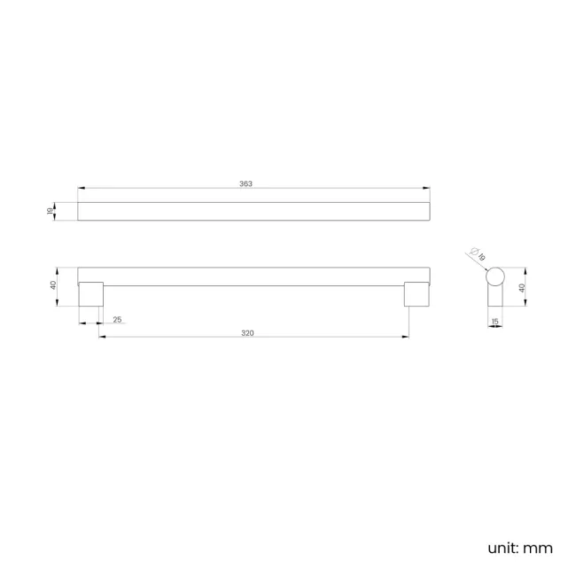Brushed Brass Handle for Omaha Wall Hung Drawer Vanity 600mm