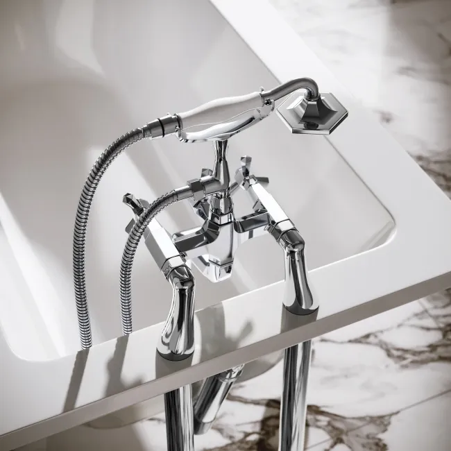 Kenmare Traditional Chrome Freestanding Bath Shower Mixer Tap