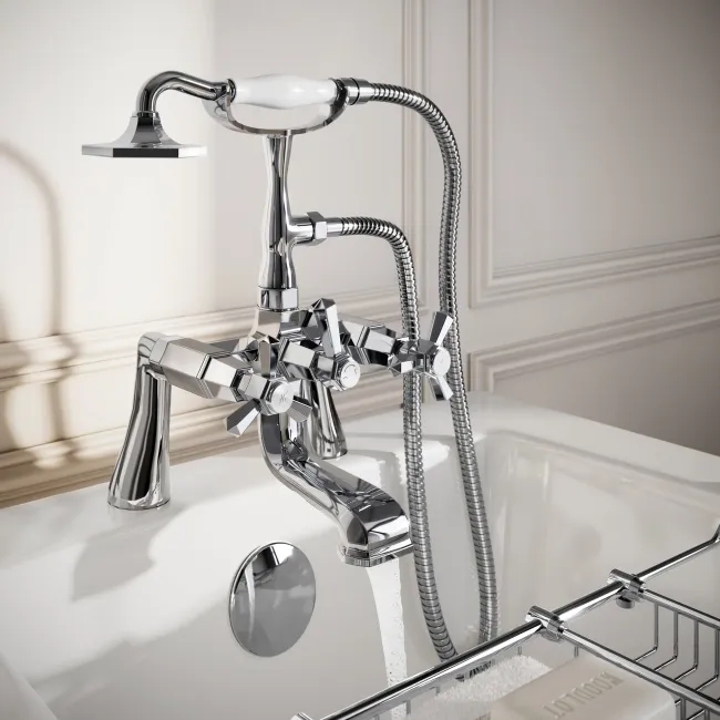 Kenmare Traditional Chrome Freestanding Bath Shower Mixer Tap