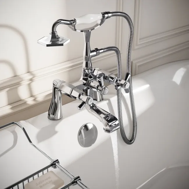 Kenmare Traditional Chrome Freestanding Bath Shower Mixer Tap
